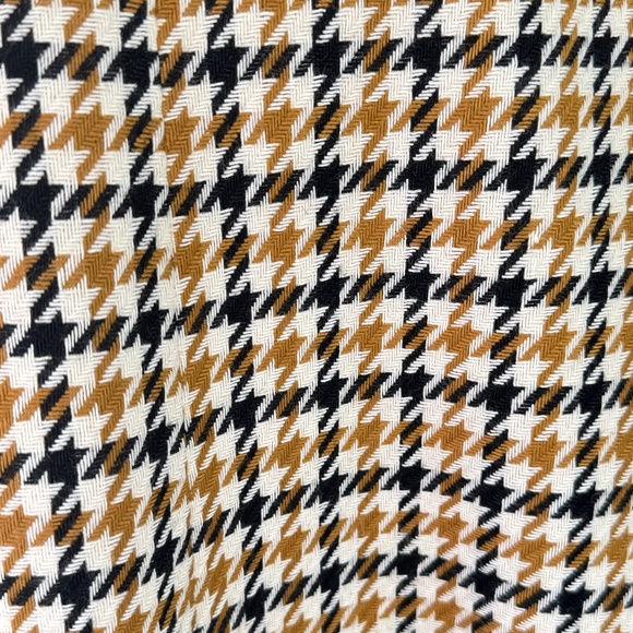 Vintage 80s fall cape, mustard, cream black houndstooth, slit sleeves, O/S to XL - Picture 7 of 16